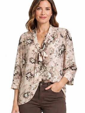Eliane Rose | 3/4 Sleeve Tie Blouse